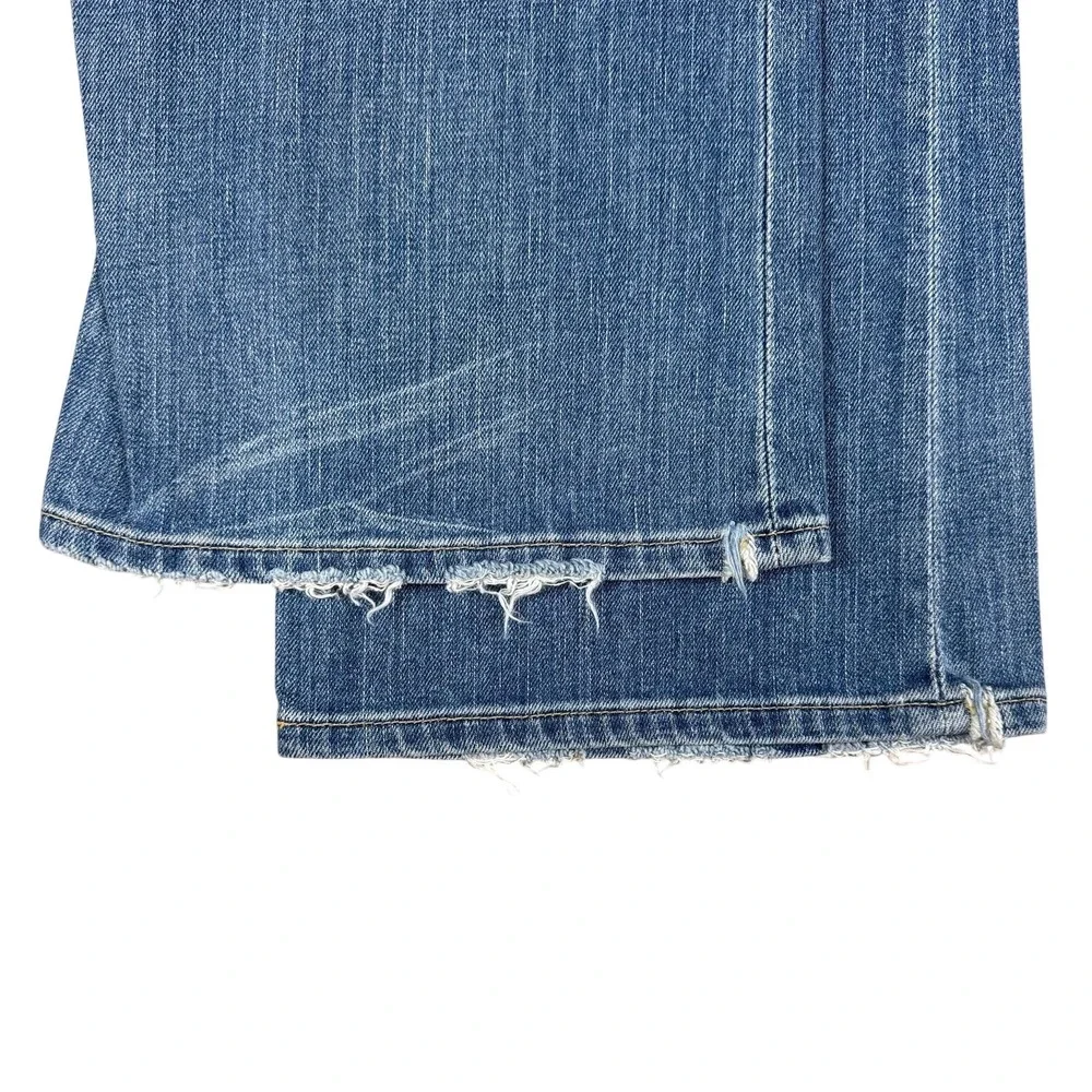 BKE Easy Street Bootcut Jeans Mens 34x33.5‎ Blue Faded Distressed Denim Buckle